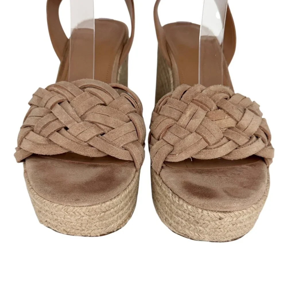 Marc Fisher LTD Odilia Tan Espadrille Boho Coastal Platform Suede Sandal (10M)